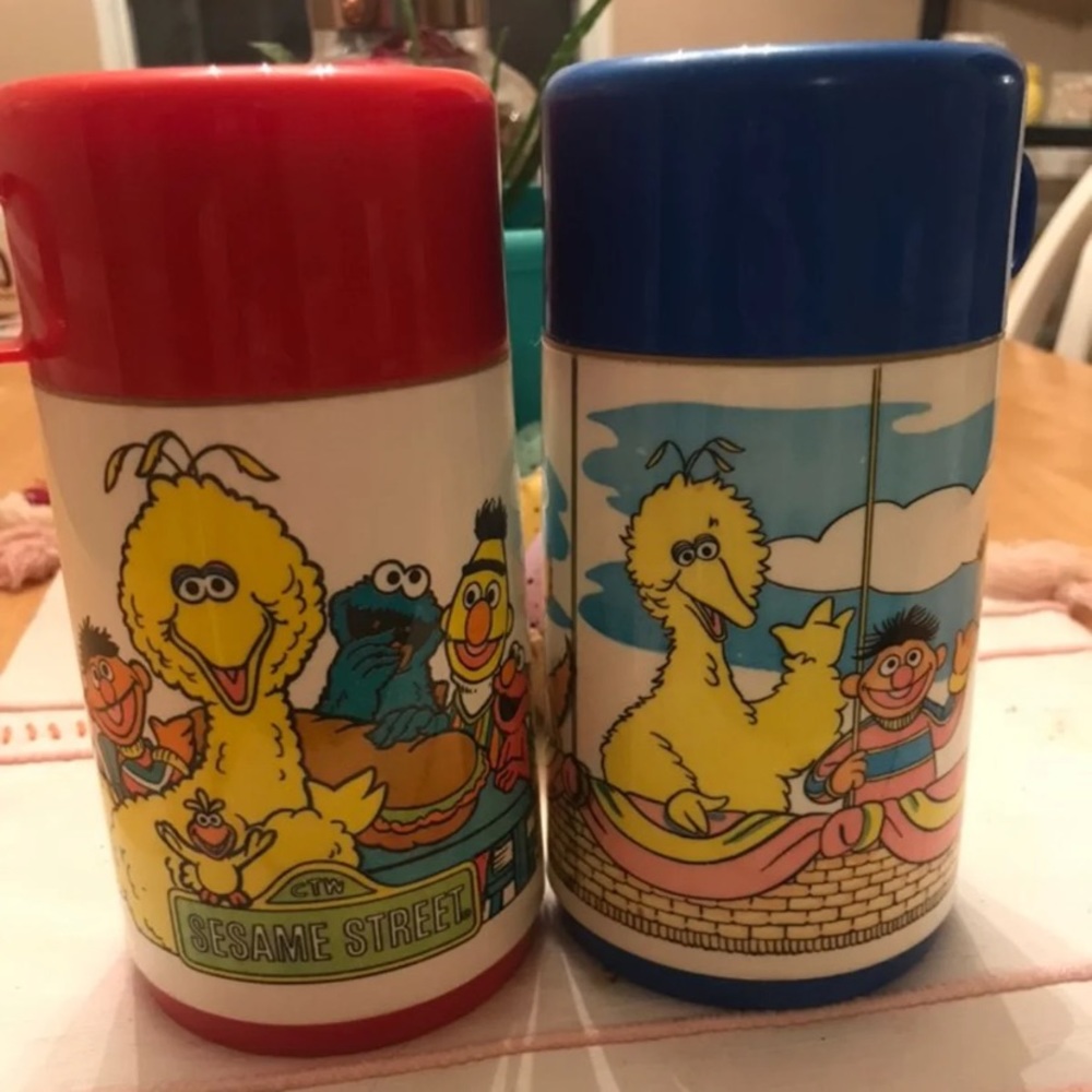 1980s Sesame Street thermos bundle